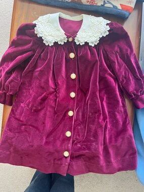 Purple Velvet 100% Cotton Girls Dress